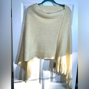 COPY - Inspire Knitted Cream Beige Poncho Cape Wrap Sweater One Size